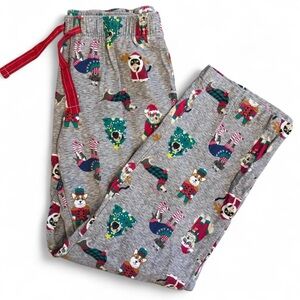 Old Navy Christmas Pajama Pants Small Cats Dogs (Pugs!) Flannel Holiday Lounge